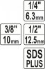 ADAPTER SDS PLUS DO NASADEK 1/4'', 3/8'', 1/2''