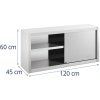 Szafa ścienna gastronomiczna z drzwiami przesuwanymi STAL 120 x 45 x 60 cm