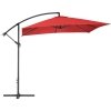 Parasol ogrodowy na wysięgniku kwadratowy 250 x 250 cm czerwony
