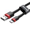 Wytrzymały elastyczny kabel przewód USB USB-C QC3.0 2A 2M czarno-czerwony