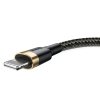 Wytrzymały nylonowy kabel przewód USB Iphone Lightning QC3.0 2A 3M czarno-złoty