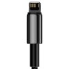 Przewód kabel w oplocie do iPhone USB - Lightning 1m - cały czarny