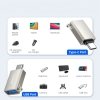 Adapter przejściówka USB-C (męski) - USB-A (żeński) z oczkiem na smycz - srebrny