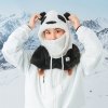 Ciepła kominiarka zimowa z futerka Panda dla dzieci i dorosłych rozmiar M - czarna/biała
