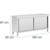 Stół blat roboczy centralny z szafką przelotową STAL 180 x 60 cm