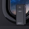 Powerbank 20000mAh z wbudowanymi kablami iPhone Lightning USB-C USB-A 22.5W PD - czarny