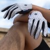 Rękawiczki sportowe rowerowe pełne wiosenno-letnie rozmiar XL - biało-czarne