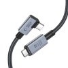 Kabel przewód kątowy i prosty USB-C 4.0 PD 240W 8K 40Gbps 1.5m - szary