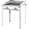 Grill gazowy Green Fire 2 palniki 11,6kW z osłoną i półką - Hendi 149508