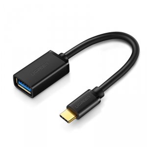 Adapter przejściówka kabel OTG z USB 3.0 na USB-C - czarny