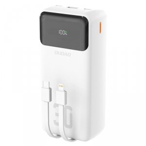 Powerbank 30000mAh z wbudowanymi kablami PD 22.5W - biały