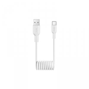 Kabel przewód spiralny USB-A - USB-C 10W 1m - biały