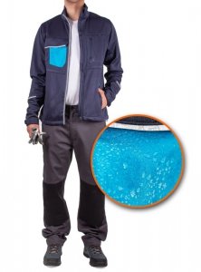 Bluza softshell robocza męska-trójwarstwowy materiał wodoodporny z membraną-FIRI : Nazwa własna koloru - Granatowy, Rozmiar - L