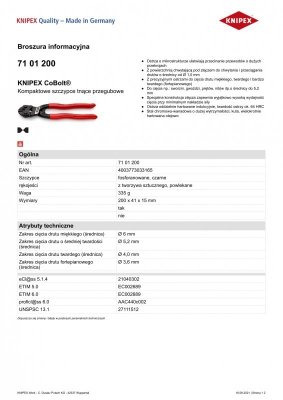 SZCZYPCE TNĄCE PRZEGUBOWE COBOLT 200MM