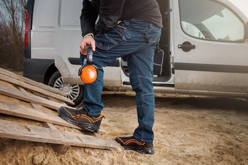 PÓŁBUTY ROBOCZE S1 SR STALOWY PODN.POMARAŃCZOWE ROZM.42
