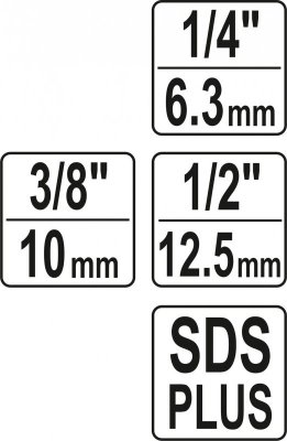 ADAPTER SDS PLUS DO NASADEK 1/4&#039;&#039;, 3/8&#039;&#039;, 1/2&#039;&#039;