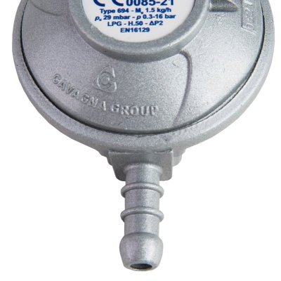 Reduktor ciśnienia gazu do butli gazowej LPG 29mbar 1,5kg/h Typ 694