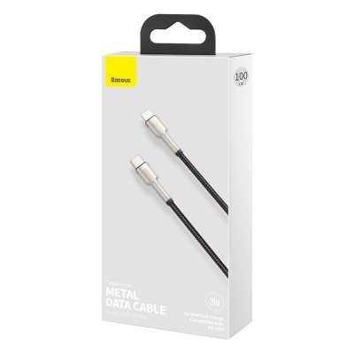 Przewód kabel iPhone USB-C - Lightning Cafule Metal Data Power Delivery 20W 1m - czarny