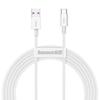 Kabel przewód Superior USB - USB-C 66W 6A 2m - biały