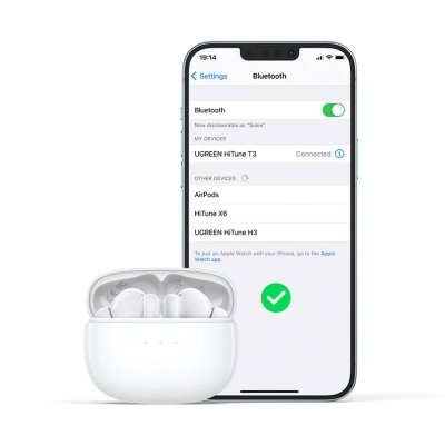Słuchawki bezprzewodowe Bluetooth TWS ANC WS106 HiTune T3 białe