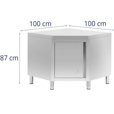Szafa gastronomiczna narożna STAL 100 x 100 x 87 cm
