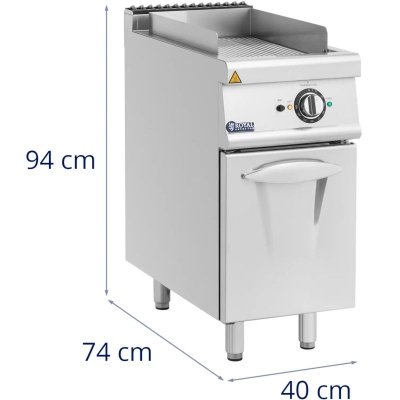 Płyta grillowa grill elektryczny ryflowany z szafką 33.5 x 55 cm 5.4 kW