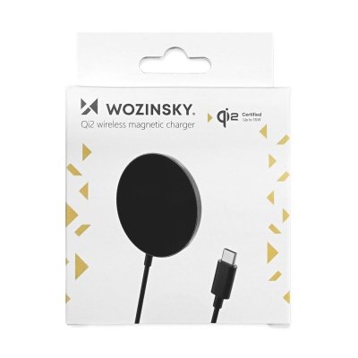 Ładowarka indukcyjna magnetyczna bezprzewodowa Qi2 do telefonu 15W - czarna