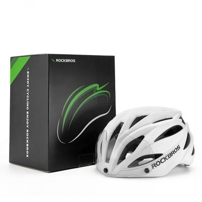 Kask rowerowy z szybką odpinanymi okularami z filtrem UV unisex - zielony