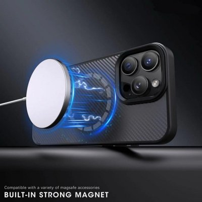 Etui plecki na Samsung Galaxy S25 Carbon Fibre Case z MagSafe - czarne