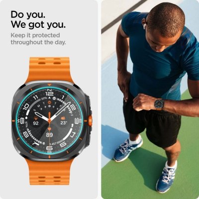 Szkło hartowane z ramką montażową na Samsung Galaxy Watch Ultra 47 mm - 2 szt.