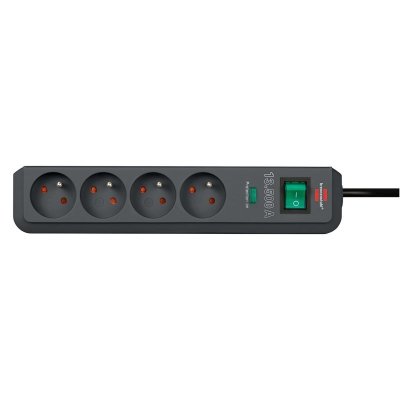 Listwa antyprzepięciowa Eco-Line 4 gniazda 1.5m 13.500A - czarna
