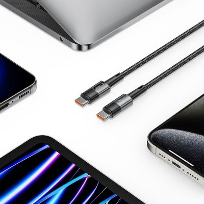Kabel przewód USB-C PD 100W 5A 3m - szary