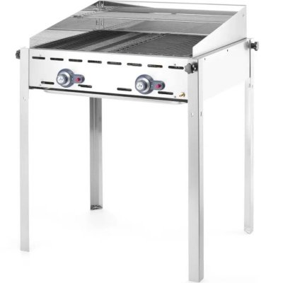 Grill gazowy "Green Fire" 2 palniki 11,6kW z osłoną i półką - Hendi 149508
