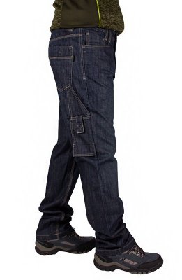 Spodnie robocze jeans męskie bawełniane z kontrastowymi przeszyciami-FIRI : Rozmiar - W29-L30