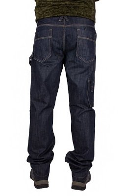 Spodnie robocze jeans męskie bawełniane z kontrastowymi przeszyciami-FIRI : Rozmiar - W29-L30