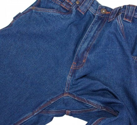 Spodnie robocze jeans do pasa bhp gruby niezniszczalny denim bawełna-FIRI : Rozmiar - W30-L30
