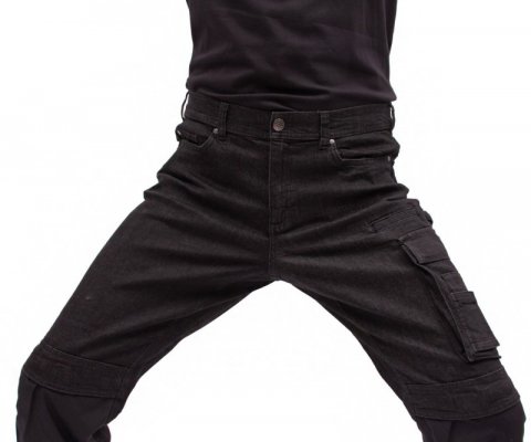 Spodnie robocze jeans męskie strech kieszenie na nakolanniki -FIRI : Rozmiar - 48