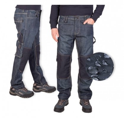 Spodnie robocze jeans męskie z wzmocnieniami -100% bawełna-FIRI : Rozmiar - W40-L32