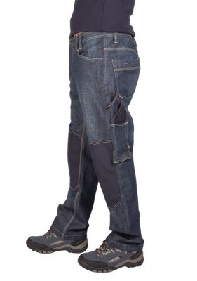 Spodnie robocze jeans męskie z wzmocnieniami -100% bawełna-FIRI : Rozmiar - W38-L34