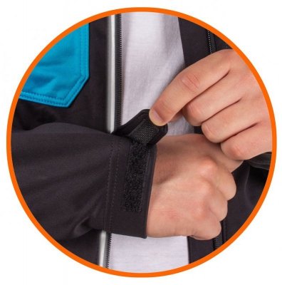 Bluza softshell robocza męska-trójwarstwowy materiał wodoodporny z membraną-FIRI : Nazwa własna koloru - Czarny, Rozmiar - L