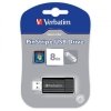 VERBATIM USB FLASH DISK, USB 2.0, 8GB, PINSTRIPE, STORE N GO, CZARNY, 49062, USB A, Z WYSUWANYM ZŁĄCZEM