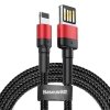 Kabel Lightning USB (dwustronny) Baseus Cafule 2,4A 1m (czarno-czerwony)