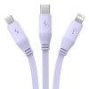 Kabel ładowania 3w1 Baseus USB do USB-C, USB-M, Lightning 3,5A, 1,1m (fioletowy)
