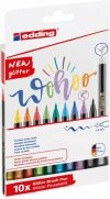 PISAKI Z KOŃCÓWKĄ PĘDZELKOWĄ EDDING 1340 MIX KOLORÓW BROKATOWYCH 1-6 MM 10SZT