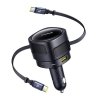 Ładowarka samochodowa Baseus Enjoyment Max z kablami USB-C+USB-C i portami USB-A+USB-C 90W Czarny