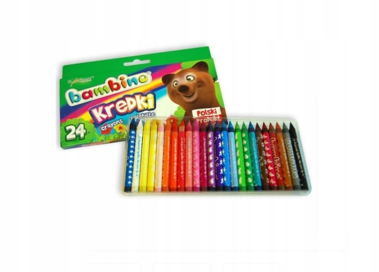 BAMBINO - KREDKI ŚWIECOWE KOALINOWE 24 kolory