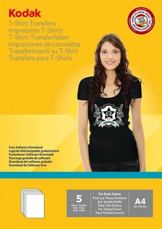 PAPIER FOTOGRAFICZNY TRANSFEROWY KODAK T-SHIRT TRANSFER 5740-022 A4 5 ARK.