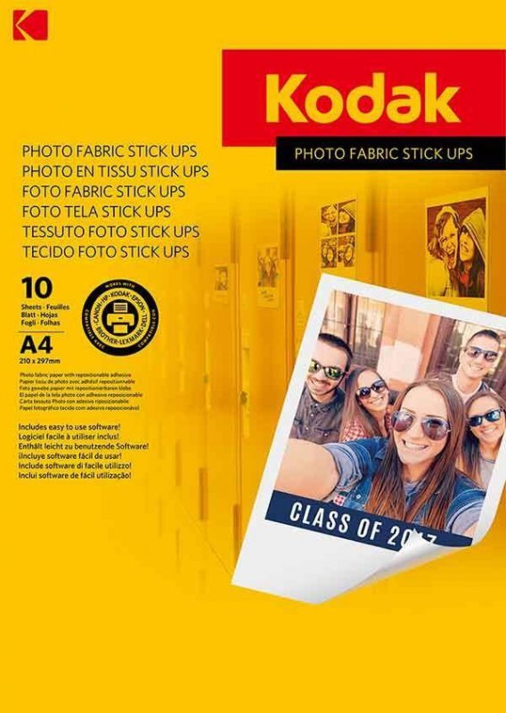 PAPIER FOTOGRAFICZNY NAKLEJKA KODAK PHOTO FABRIC STICK UPS 9891-010 A4 10 ARK.