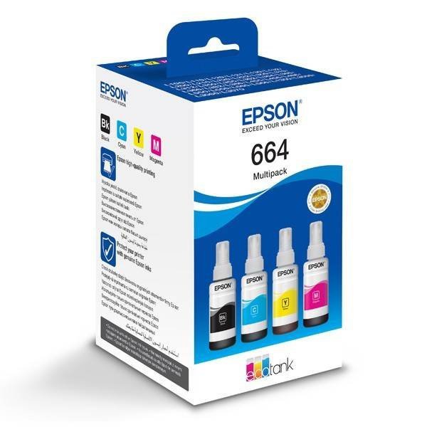 ZESTAW ORYGINALNYCH TUSZY EPSON 664 C13T66464A CMYK
