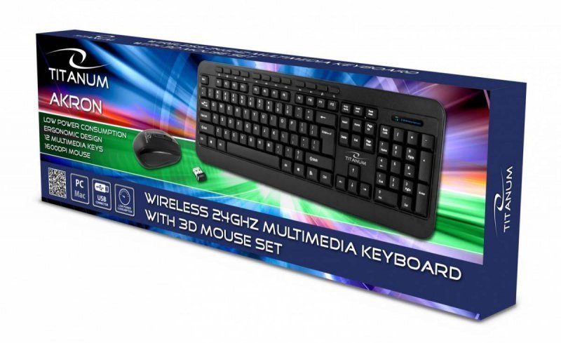 ESPERANZA ZESTAW BEZPRZEWODOWY KLAWIATURA+MYSZ AKRON USB 2,4 GHZ